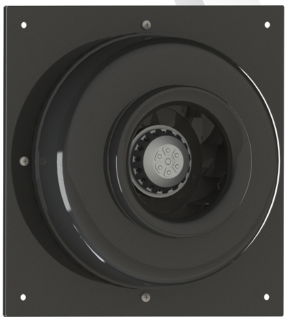 Duvara monte Yuvarlak Kanal Fanı- Geriye Eğimli Kanat